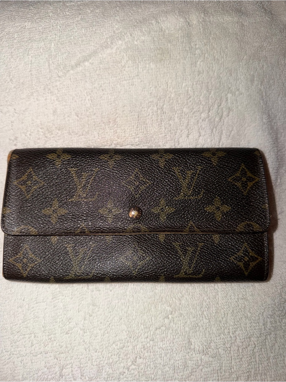 Vintage Louis Vuitton Brown Monogram Fold-Over Continental Wallet